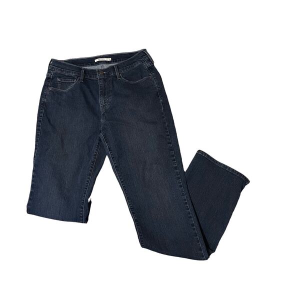 Levi's 505 Straight Leg High Rise Women's Blue Denim Jeans Dark Wash Size 10 Y2K - Picture 1 of 13